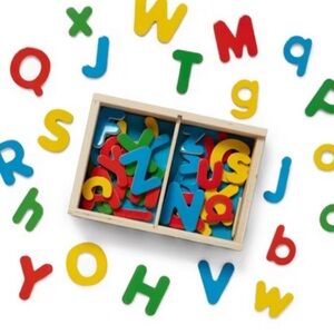 Melissa and Doug Wooden Alphabet Magnets Uppercase Lowercase Magnetic Letter Set